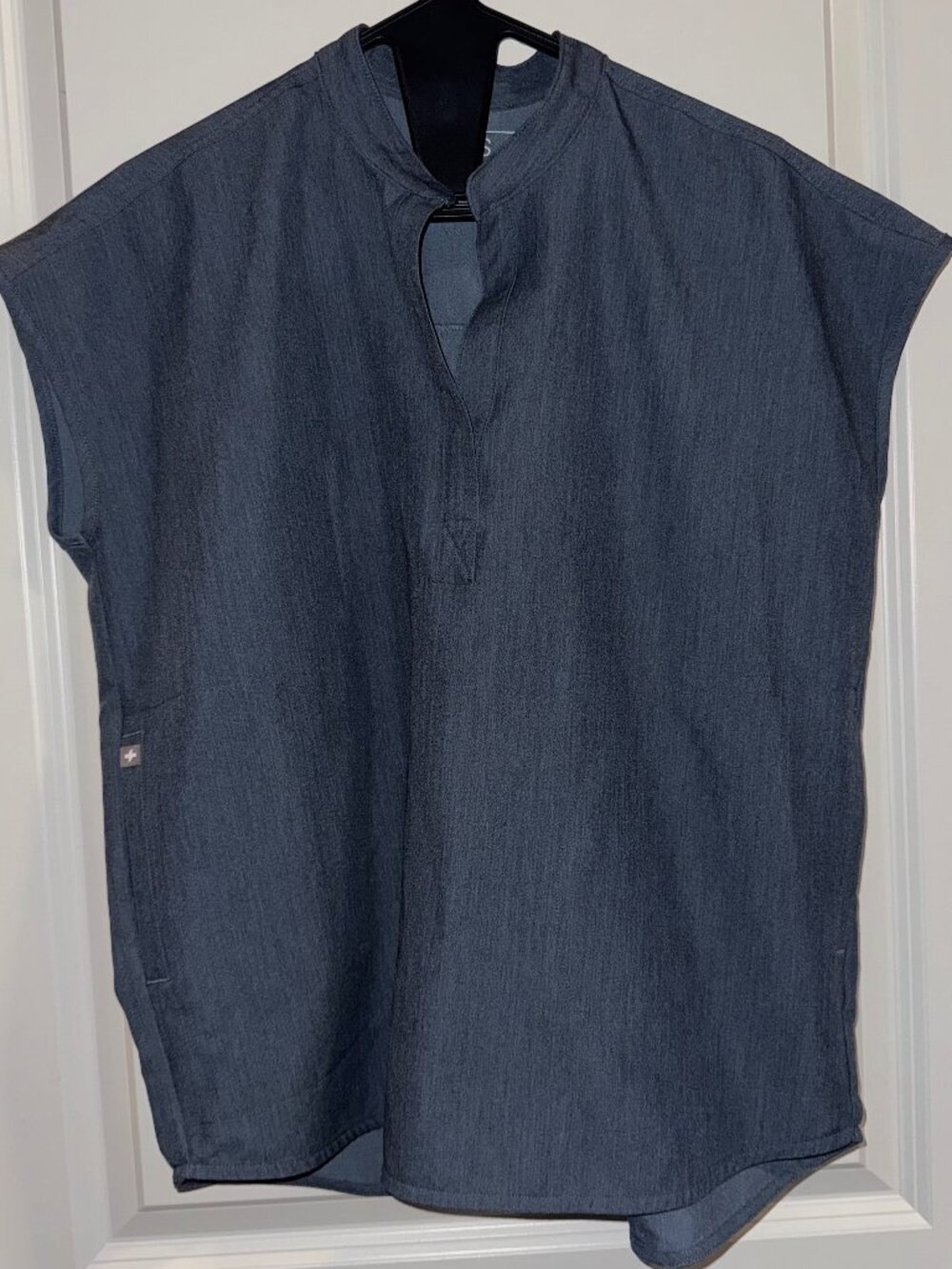 FIGS Heather Denim Rafaela - Oversized Scrub Top